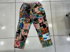 Patchwork algodón Patchwork ropa con cordón, pantalones únicos, diseño bohemio estilo espíritu libre, pantalones Hippie para hombres y mujeres - Product Image 4