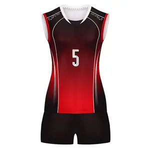 사용자 정의 일반 통기성 도매 완전히 승화 세련된 여성 배구 유니폼 netball 착용 정장