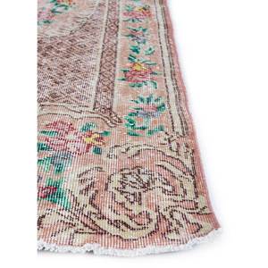 Tapis en laine noué à la main vintage grande surface Pae-2089, motif floral rouge-orange, pour salon, couloir, chambre d'adolescent, rectangulaire - Product Image 4