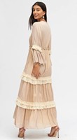 Gaun Maxi Rayon Tie Dye V-neck Lengan Pendek dengan Gaya Kasual Trendi dan Tampilan Modis dari BBsquareclothing Exports