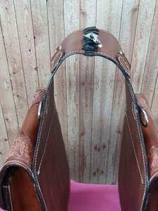 Sac de selle de cheval occidental traditionnel robuste en cuir véritable pour selle de cheval - Product Image 4