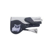 Gants de fauconnerie RehexImpex 2026 (35cm) Rouges en Cuir de Vachette Double Couche Broderie Hibou Légers Luxe Longs de Protection pour Manipulation d'Oiseaux