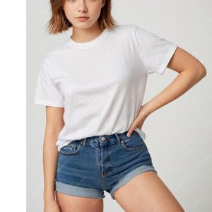 Offre Spéciale logo personnalisé col rond été mode solide motif à manches courtes Slim Fit T-shirts pour fille femmes fournisseur de BD - Product Image 2