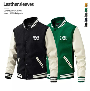 แจ็กเก็ตเลตเตอร์แมนโลโก้ตามสั่งแผ่นปะทำจากวัสดุที่ดีที่สุดสำหรับฤดูหนาวแจ็คเก็ตเสื้อแขนยาวหนังสินค้าใหม่ - Product Image 3