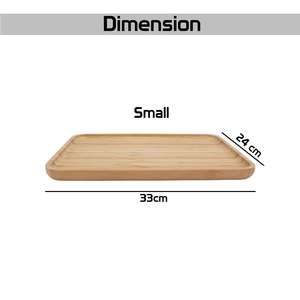 ถาดเสิร์ฟไม้ไผ่คุณภาพสูง ดีไซน์หรูหรา รูปทรงสี่เหลี่ยมผืนผ้า เป็นมิตรกับสิ่งแวดล้อม เหมาะสำหรับงานจัดเลี้ยง ใช้งานได้หลากหลาย - Product Image 5