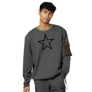 Venta al por mayor de los hombres de moda casual sudadera de invierno cálido de lana de cuello redondo pulóver logotipo personalizado ropa de calle OEM de suministro - Product Image 1