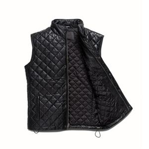 Chaleco de Moda Acolchado de Cuero con Aspecto Vintage Genuino para Hombre, con un Corte Tradicional Diseñado para la Comodidad Diaria - Product Image 5