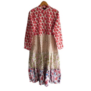 Vestido de Dormir Largo hasta el Suelo con Estampado de Fresas en Algodón para Mujer, Cintura Natural, Botones, Lavable - Product Image 1