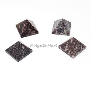 Pierre précieuse métaphysique en cristal de pyramide d'agate de lépidolite pourpre pour la décoration intérieure et le générateur d'énergie positive de méditation - Product Image 1