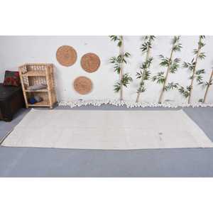Tapis Kilim, tapis vintage 3,6x9,4 pieds, tapis beige patchwork en laine - Product Image 2