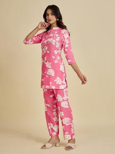 Conjunto de tela polivinílica y rayón Premium de ropa informal moderna con bolsillo lateral pesado y elegante - Product Image 3