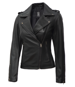 Veste de moto pour femme en cuir véritable respirant brodée, longueur standard, vente chaude à faible MOQ, prix bas - Product Image 3