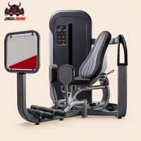 Machine à adducteurs et abducteurs assis avec pile de poids double fonction pour l'entraînement de la force des adducteurs, des abducteurs, des cuisses internes et externes et des fessiers
