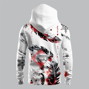 เสื้อฮู้ดพิมพ์ลาย3D สำหรับผู้ชายเสื้อฮู้ดแบบสวมหัวอบอุ่นสำหรับฤดูหนาวลำลองดีไซน์แบบมีเชือกรูด - Product Image 4