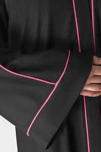 Vente en gros de robes Abaya de luxe personnalisées en soie à manches longues, anti-rides, taille XXL, vêtements islamiques de Dubaï, vêtements musulmans traditionnels - Product Image 6