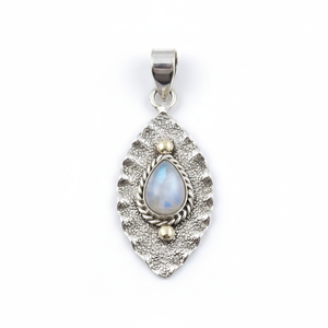 Pendentif en argent sterling 925 de style vintage en forme de poire arc-en-ciel, pierre de naissance de juin pour femmes, fournisseur de bijoux de mode pour femmes - Product Image 1