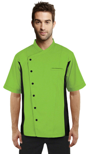 Uniforme Culinario Profesional Unisex, Abrigo de Chef de Manga Corta con Ventilación de Malla Lateral para Servicio de Comida en Restaurantes y Bares - Product Image 2