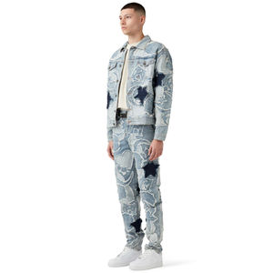 Chaqueta vaquera para hombre, ropa de calle, abrigo negro de color sólido, Chaquetas vaqueras rasgadas para exteriores, chaqueta para hombre - Product Image 3