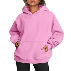 เสื้อสเวตเตอร์ขนแกะมีฮู้ดโอเวอร์ไซส์สำหรับผู้หญิงเสื้อฮู้ดแขนยาวแบบสวมหัวชุดฤดูหนาวเสื้อมีฮู้ดกำหนดโลโก้เอง - Product Image 1