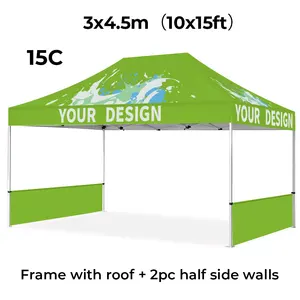 Event Tent Aluminum Frame Folding Waterproof Gazebo Pop Up Canopy Tent For Printed 10x10 10x20 Outdoor Event Party Trade Show Custom Logo