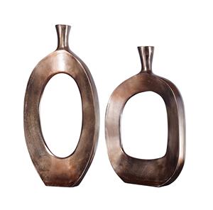 แจกันดอกไม้อลูมิเนียมแนวชนบทพร้อมตัวละครทำด้วยมือและพื้นผิวทนต่อสภาพอากาศที่สมบูรณ์แบบสำหรับการตกแต่งบ้านแบบชนบท - Product Image 5