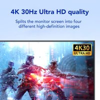 SYONG 4 K HDMI 1.4 KVM Multiviewer, 4 dalam 1 HDMI KVM Quad Screen, 4x1 KVM prosesor HDMI Multiviewer mulus