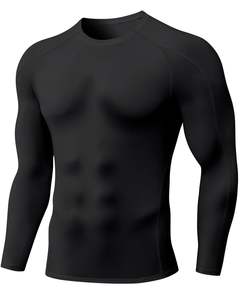 Camiseta de Compresión de Manga Larga para Hombre, 95% Algodón, 5% Elastano, Ajuste Muscular, para Gimnasio, Entrenamiento, Correr, Ropa Deportiva Activa - Product Image 4