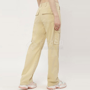 Pantalon cargo taille haute décontracté pour femme, 100 % coton, grande taille, respirant, écologique, pour l'extérieur - Product Image 3