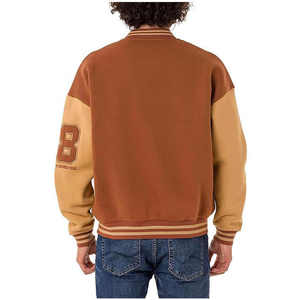 High Quality Men's <b>Corduroy</b> Baseball <b>Jacket</b> OEM Custom Winter Bomber Letterman with Canvas Fabric Keeps Warm - Product Image 3