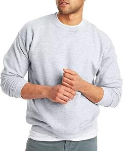 Sweatshirts pour hommes de couleur unie lâche de base personnalisé brodé rayé pull à col rond sweat-shirt décontracté Streetwear - Product Image 6