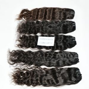 Aucun traitement chimique Cuticule Aligné Naturel Ondulé Pas Cher Vierge faisceaux Indian Temple Extensions de Cheveux Humains - Product Image 1