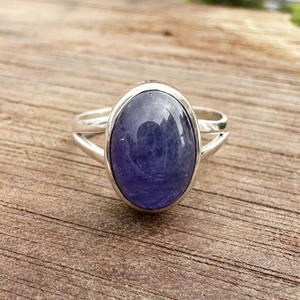 Natural Tanzanite Gemstone Oval Bezel <b>Set</b> 925 <b>Sterling</b> <b>Silver</b> <b>Ring</b>-Simple Elegant Minimalist Handmade Fine Jewelry - Product Image 3