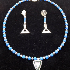 Set di gioielli in argento 925 Sterling con collana di perline e orecchini pendenti abbinati - Product Image 3