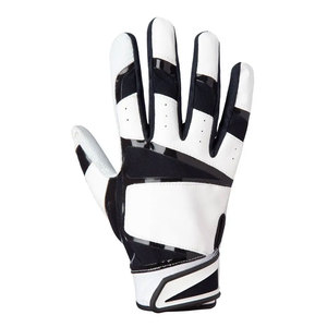 Full Finger <b>Baseball</b> <b>Gloves</b> White Red Black Leather Non Slip Hook And Loop Closure Right Handed Adult All Seasons - Product Image 5