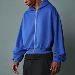 2025 Fabricantes de ropa Lavado ácido personalizado Sun Faded Hoodie Algodón French Terry Heavyweight Men Zip up Vintage Hoodie - Product Image 3