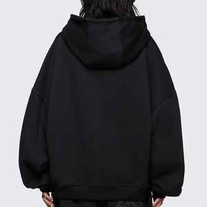 Sweat-shirt à capuche surdimensionné en tricot personnalisé pour femmes, décontracté, épaules tombantes, respirant, 100% coton, streetwear d'hiver - Product Image 5