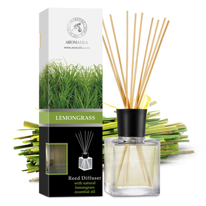 Diffuseur de parfum Aromatika à la citronnelle 200 ml avec huile essentielle naturelle, parfum d'ambiance longue durée et énergisant - Product Image 1