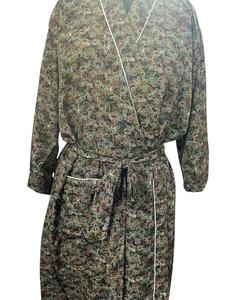 Kimono en soie 100% fait à la main pour femmes bohème motif floral imprimé de fleurs manteau de thé du matin décontracté pour demoiselles d'honneur - Product Image 4