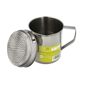 Stainless Steel Fish Fat Tray, 0.5 Liters. With Strainer and Lid - Product Image 4