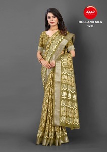 ผ้าส่าหรีผ้าไหมแบบพรีเมี่ยมที่เข้าได้กับคอลลาร์สำหรับผ้าม่านและดีไซน์หรูหราส่าหรีผ้าไหมฮอลแลนด์ - Product Image 3