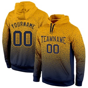 Wholesale & Dropship Custom Stitched Gold <b>Navy</b> Fade Fashion Sports Pullover Sweatshirt Hoodie - Product Image 1