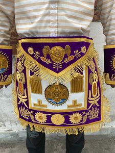 Tablier maçonnique Tyler violet avec collier à chaîne - HSE - Product Image 4