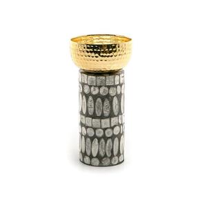 Cuenco de comida de acero inoxidable martillado con soporte de nácar Cuenco de dulces de color dorado de alta calidad en la India - Product Image 2