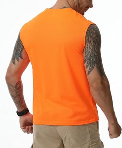 T-shirt personnalisé en coton épais avec col rond et broderie surdimensionnée Débardeur grande taille à épaules tombantes pour hommes - Product Image 3