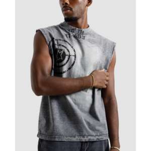 Camiseta sin mangas 100% algodón con diseño de puntadas lavadas - Product Image 2