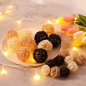 Cheap Price Christmas Decoration Supplies Other Ornaments Festive Holiday Xmas Rattan Woven Handmade Products Decor Ball &