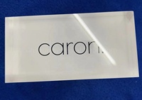 Bloc de logo personnalisé en acrylique transparent, présentoir de marque solide, fabriqué en Chine pour comptoir de vente au détail ou signalétique de bureau