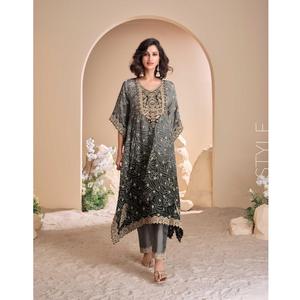 Conjunto de traje Salwar Kameez pakistaní de trabajo de espejo de mano de tela de viscosa pura para fiesta y uso informal - Product Image 1