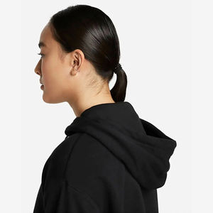 <b>Womens</b> <b>Black</b> Cropped Hoodie and Jogger Set Two Piece Tracksuit Casual Streetwear Outfit <b>Fleece</b> Loungewear Matching Set - Product Image 4