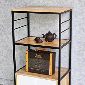 60x40x115cm Rubber Wood Multipurpose <b>Kitchen</b> Shelf Stand KB68048-Microwave Oven & <b>Kitchen</b> <b>Storage</b> - Product Image 3